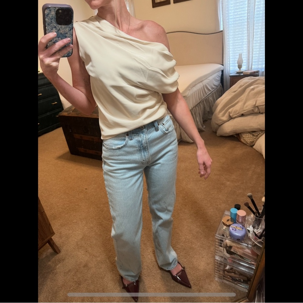 Abercrombie satin -y shirt